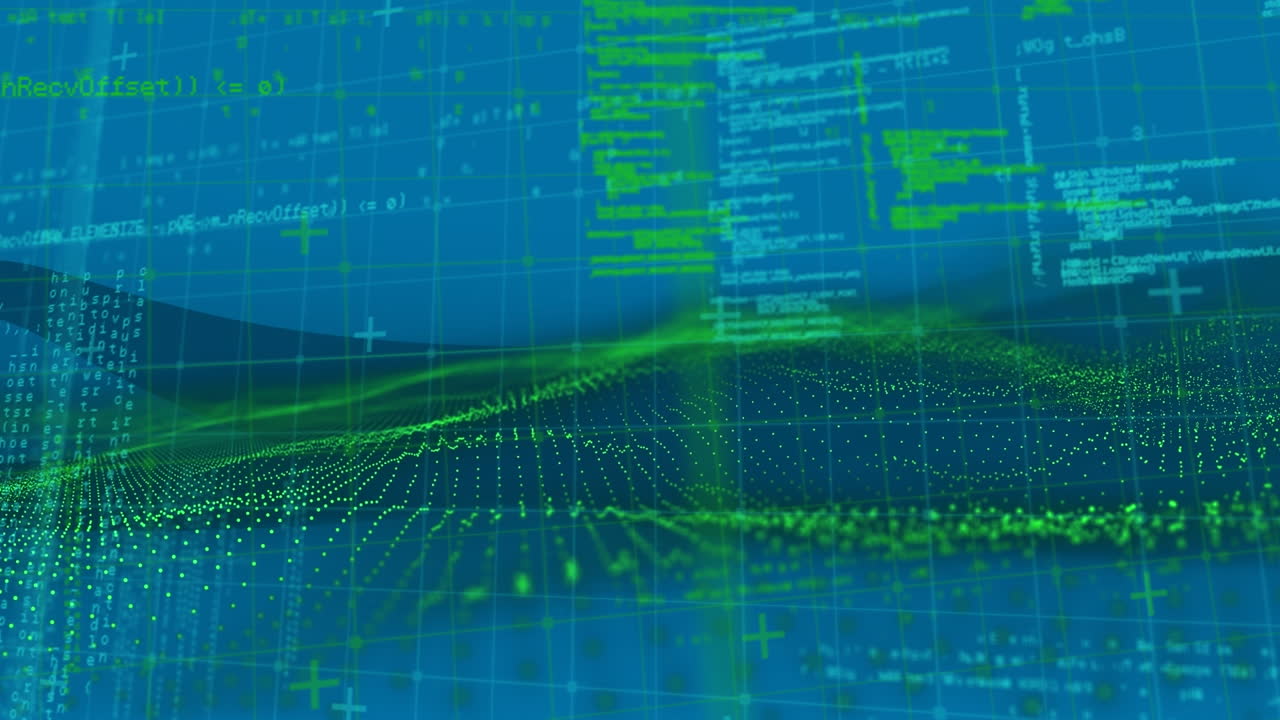 animación de humo sobre el procesamiento de datos sobre fondo azul