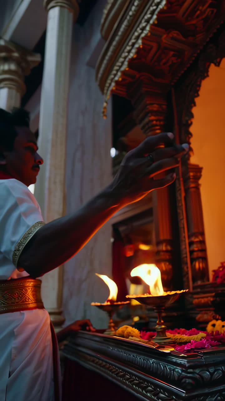 Religious Ceremony and Temple Visit in India