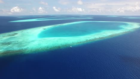 an aerial view shows the reef outside maldives 1