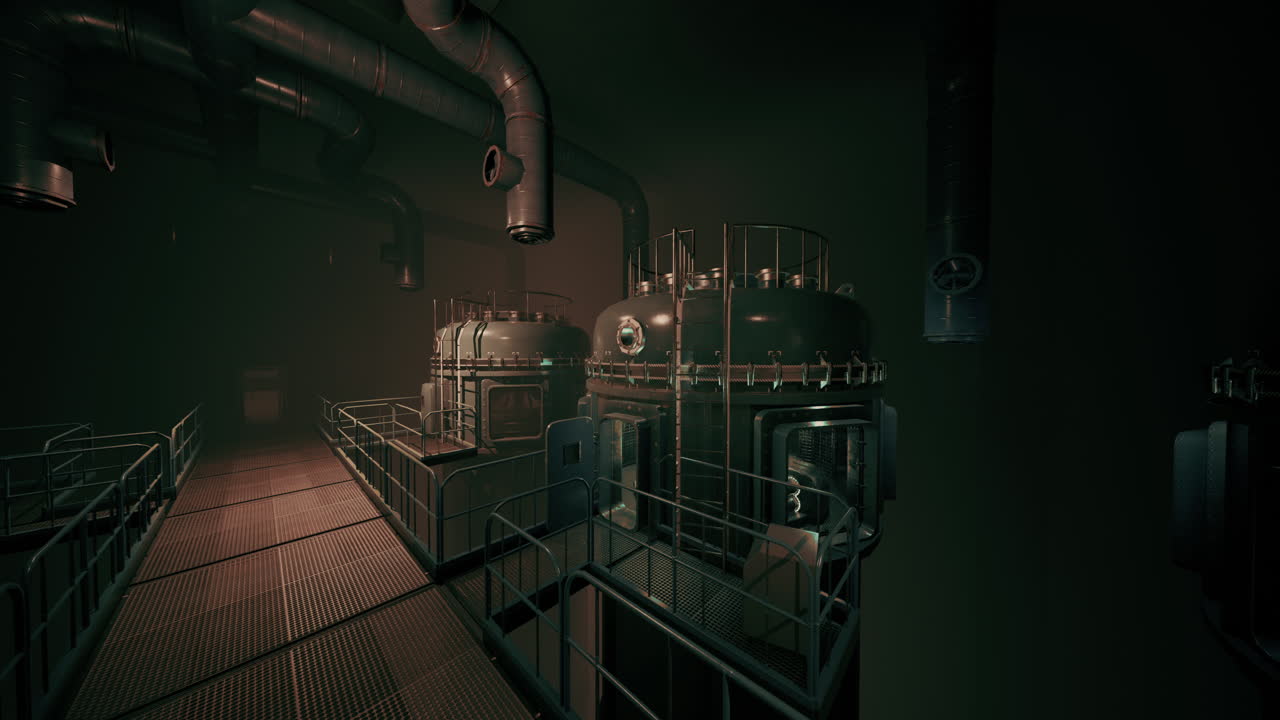 interior de la fábrica industrial oscuro y arenoso