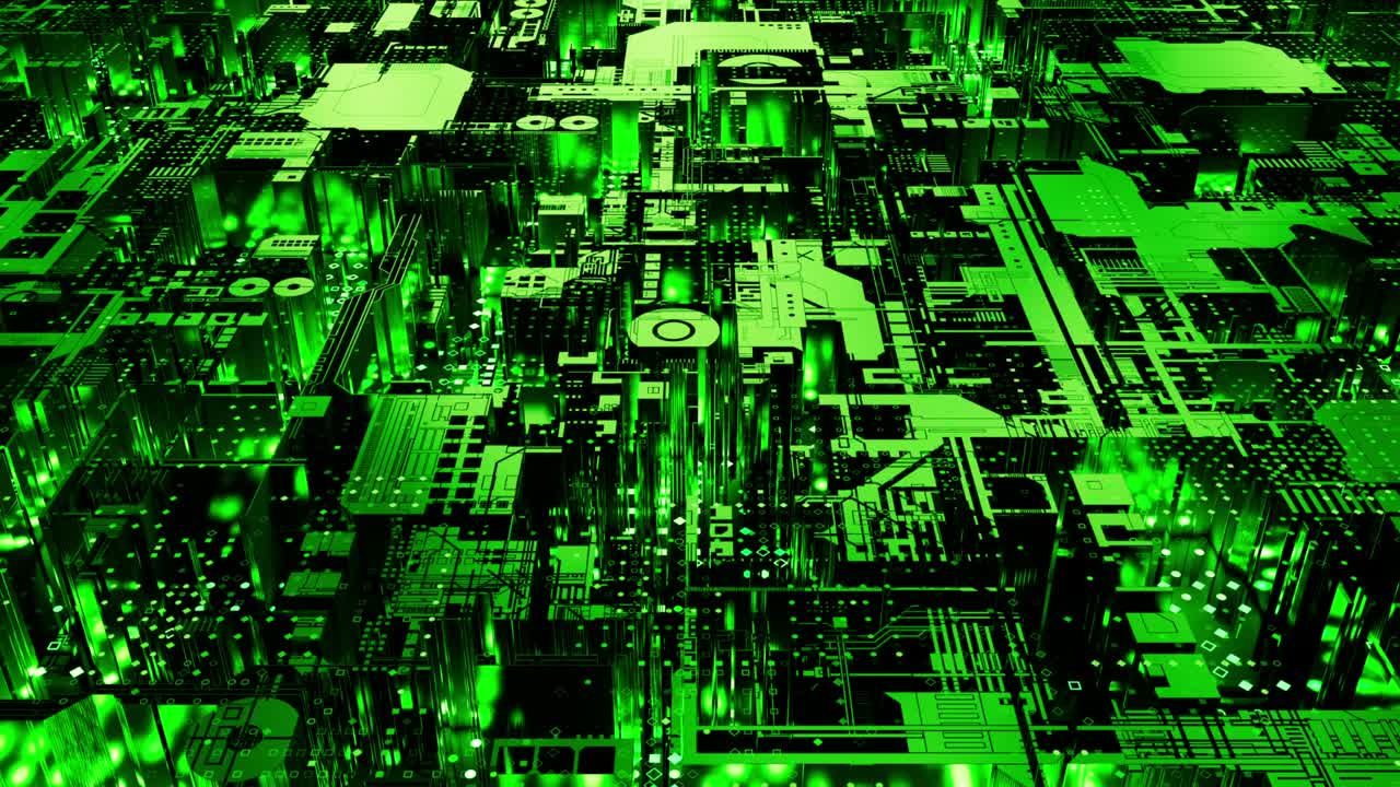 iluminación verde abstracta fondo digital de ciberpunk de alta tecnología