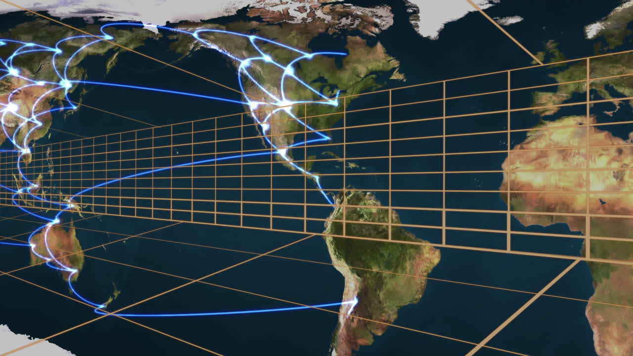 líneas de red móviles y red global