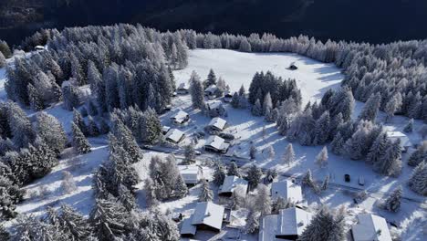 brambrüesch, switzerland, drone tilt-up shot revealing swiss alps mountains