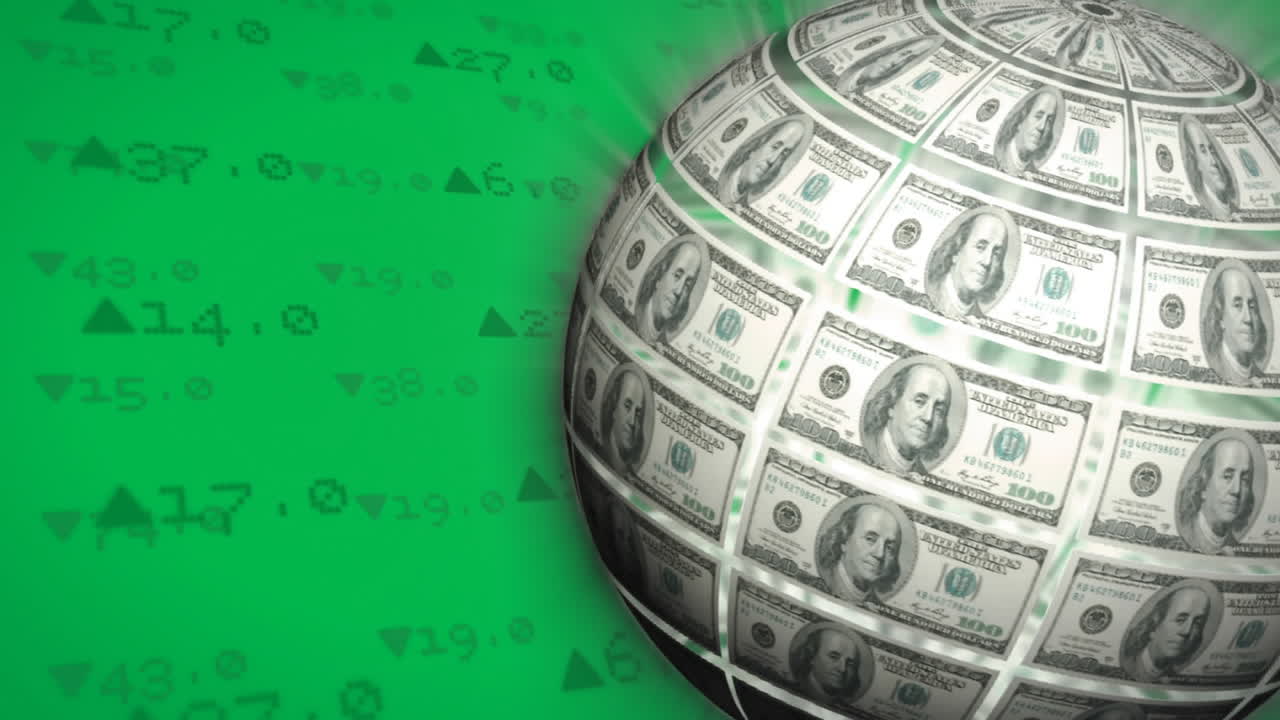 Globe made out of money
