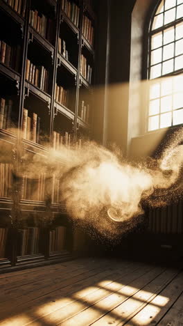 sunlit antique library