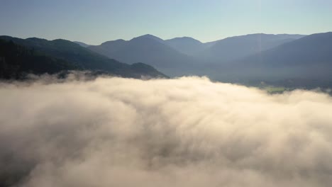 aerial footage beautiful nature norway over the clouds.