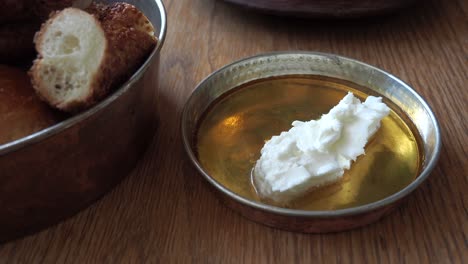 turkish breakfast with honey and cheese