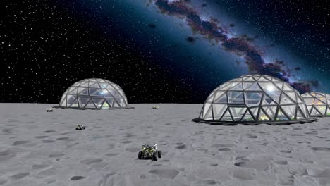 lunar domes and exploration vehicles