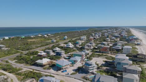 Drone-shot-of-condos-at-Cape-San-Blas,-Florida