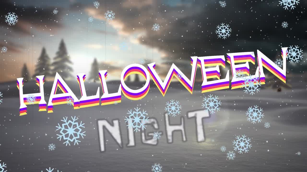 este video muestra copos de nieve azules cayendo contra un fondo negro