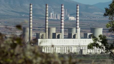 Coal-fired-power-station-plant-with-no-smoke-sunny-day-Clear-sky-Close-up