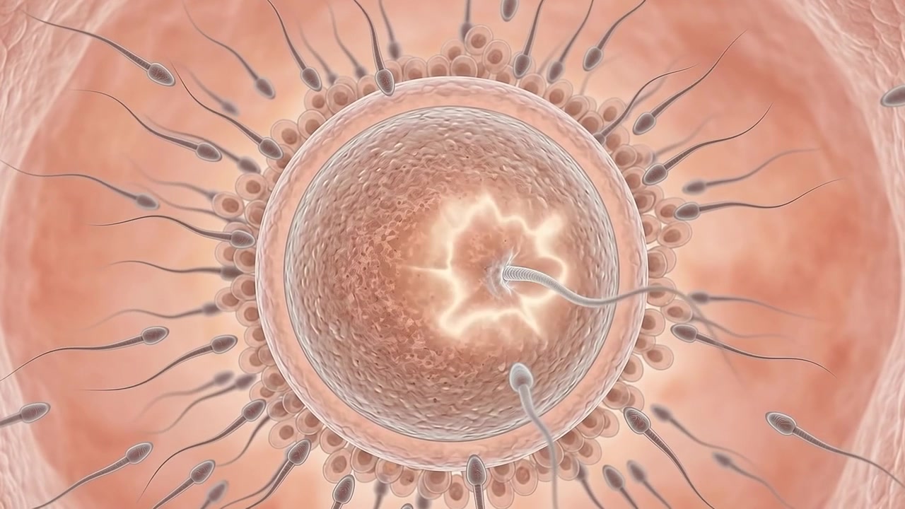 Sel Sperma Membuahi Sel Telur dalam Tampilan Mikroskopis