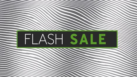 Animation-of-flash-sale-over-wavy-black-and-white-background