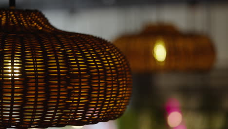 wicker hanging lamps