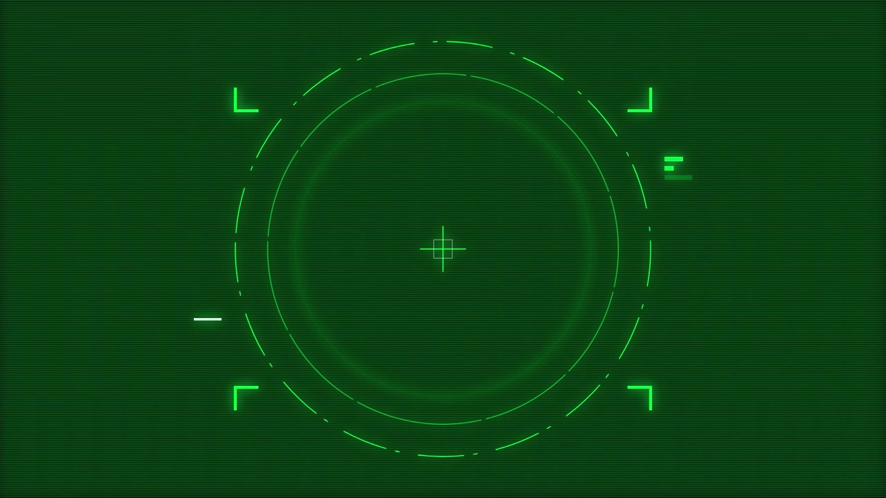 Digital Green HUD Target Reticle Overlay
