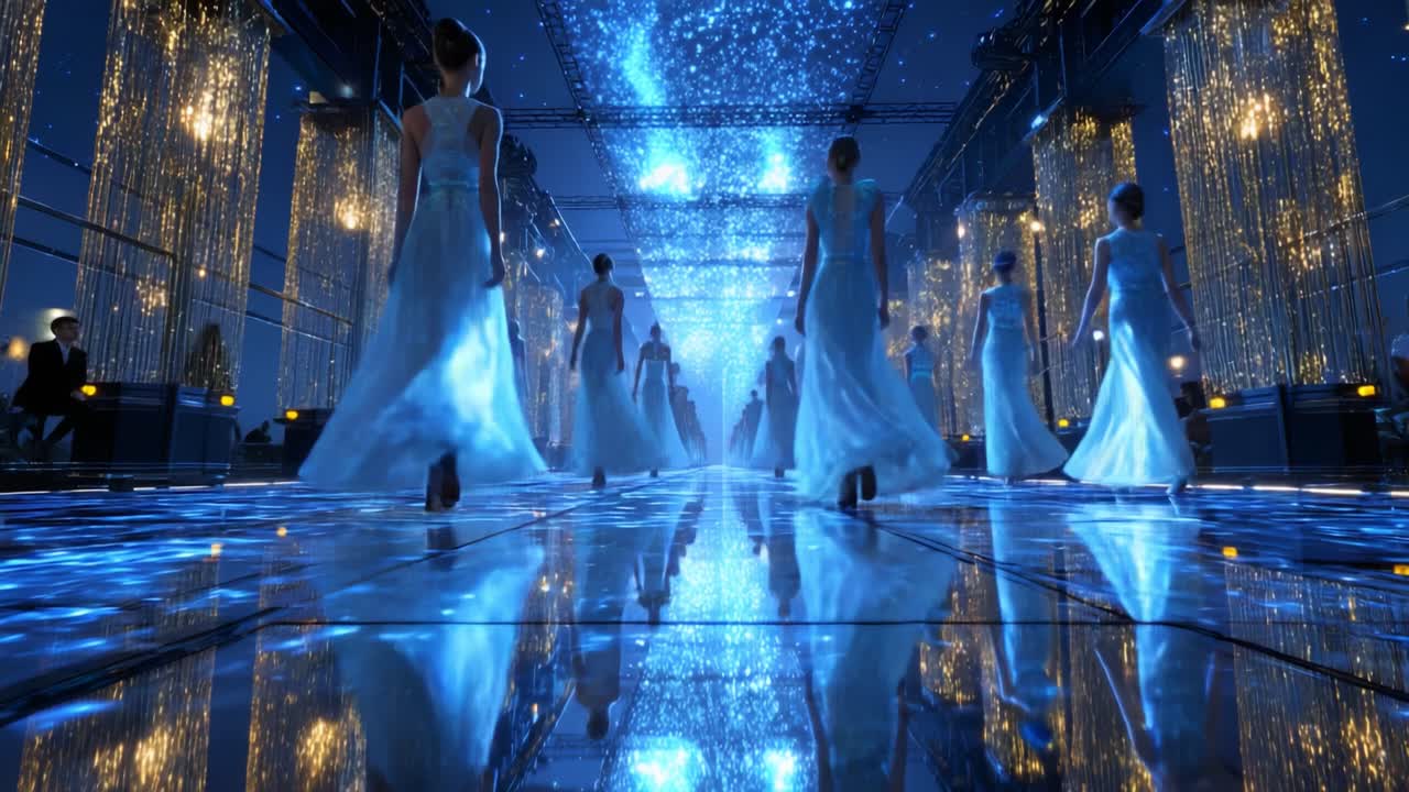 Fashion Show with Models in Evening Gowns