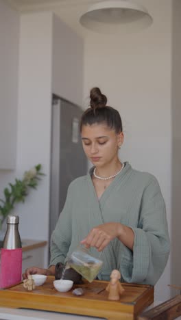 woman performing a tea ceremony