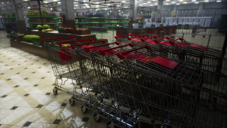 empty closed supermarket due covid-19 coronavirus epidemic