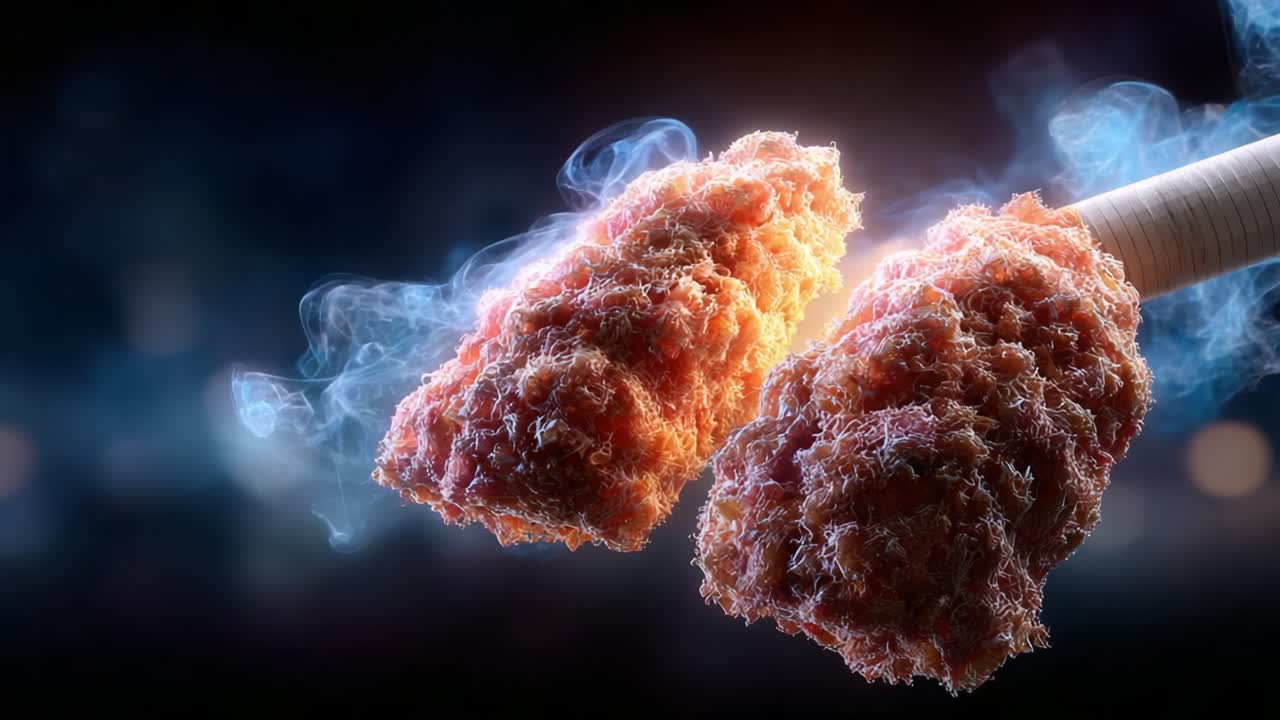 Captivating Close-Up of Glowing, Smoky Food Item on a Stick, Highlighting Texture and Color in an Ethereal, Atmospheric Setting