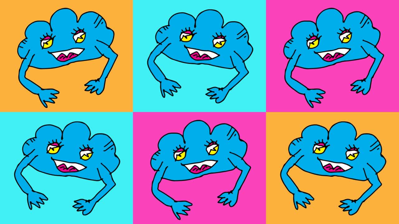 kids drawing pop art seamless background with theme of cloud