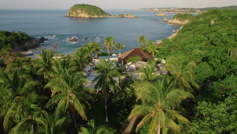 aerial view of huatulco oaxaca mexico panoramic summer scenic view vacation spot pacific coast america