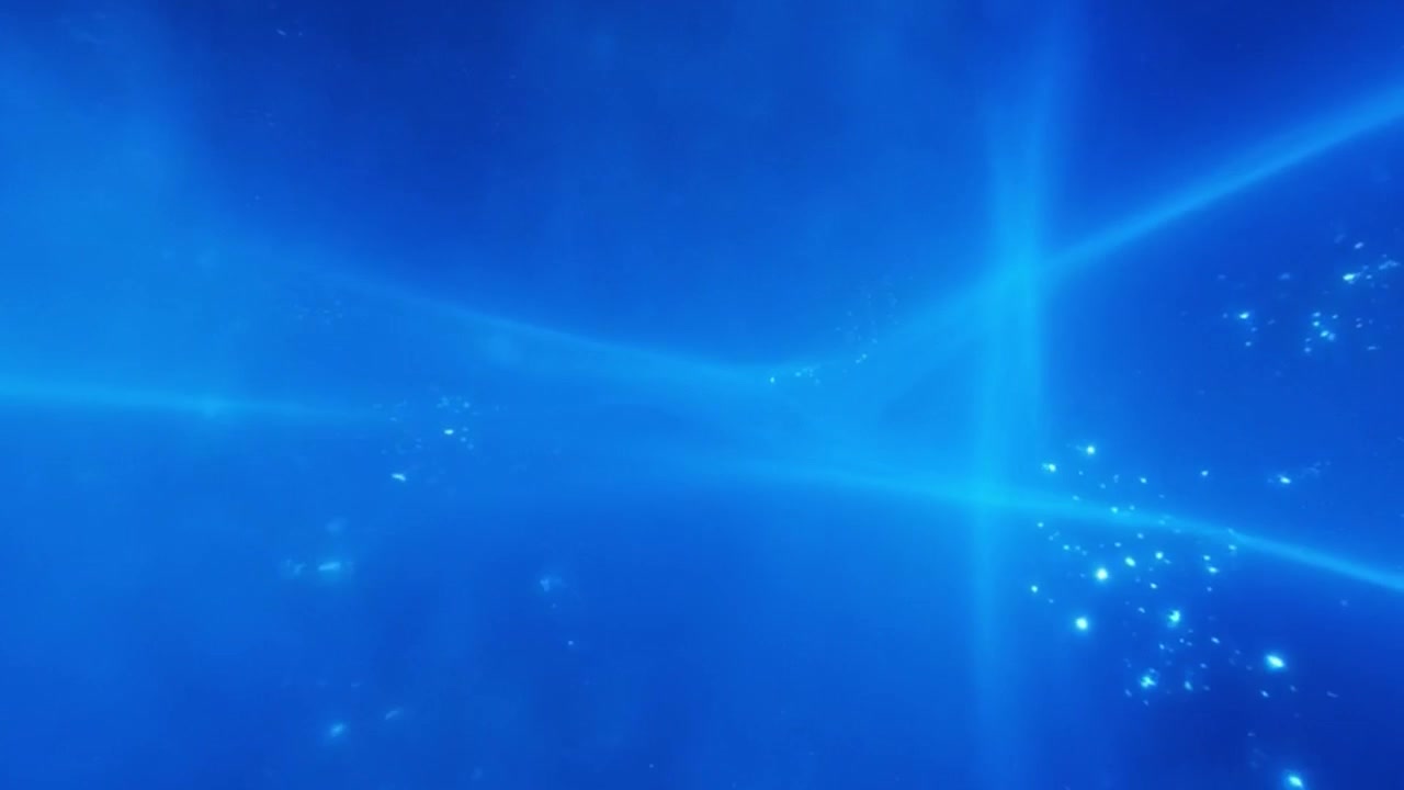 暗い空間を移動する抽象的な青い光の波