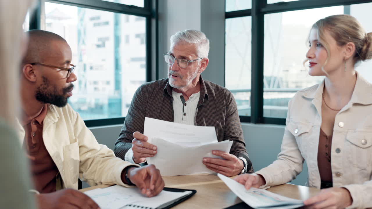 Diverse Team Collaborating in Modern Office Setting
