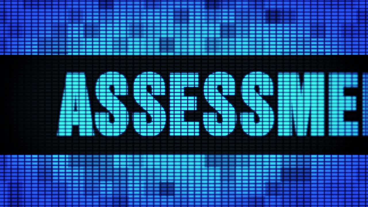 Assessment displayed on a digital LED screen