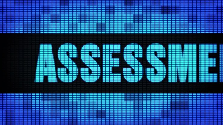 Assessment displayed on a digital LED screen