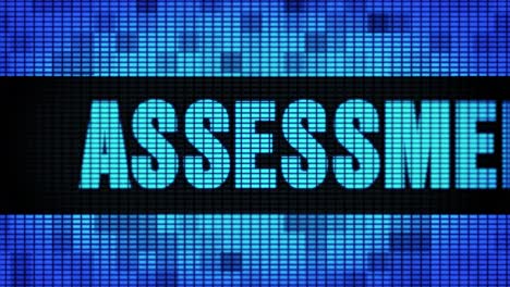 assessment displayed on a digital led screen