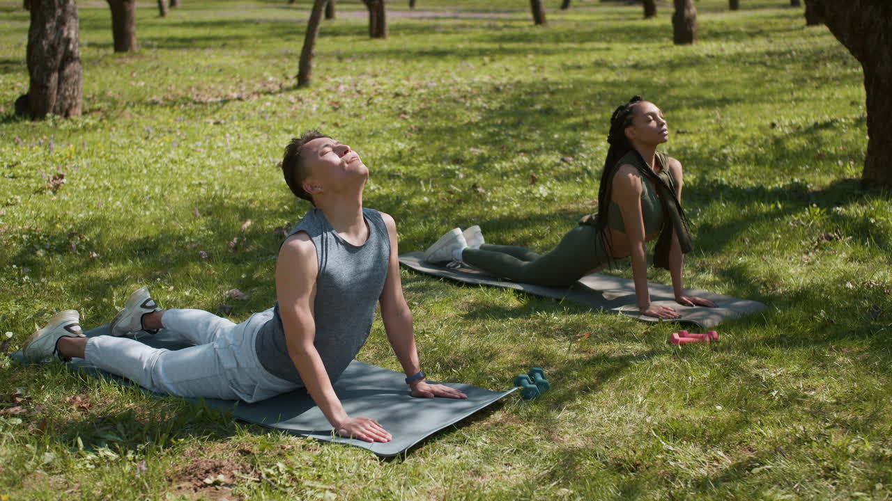 personas que hacen deportes en el bosque