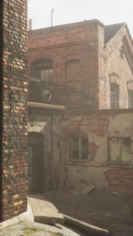 abandoned brick building in a forgotten city