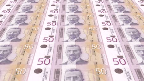 billetes de cincuenta dinares serbios de serbia, dinero en efectivo, bucle