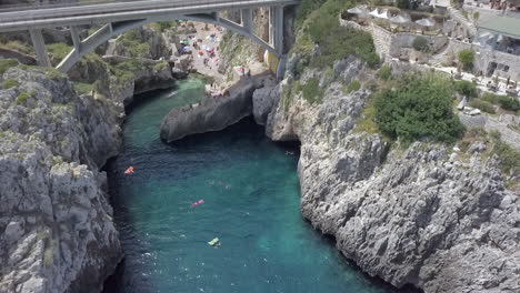 apulian structure called ponte ciolo or ciolo bridge in puglia, italy