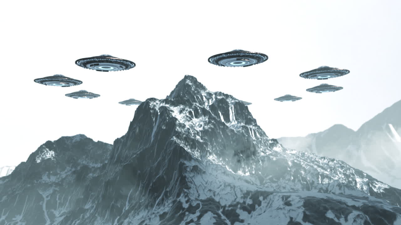 눈 인 산 위의 ufo