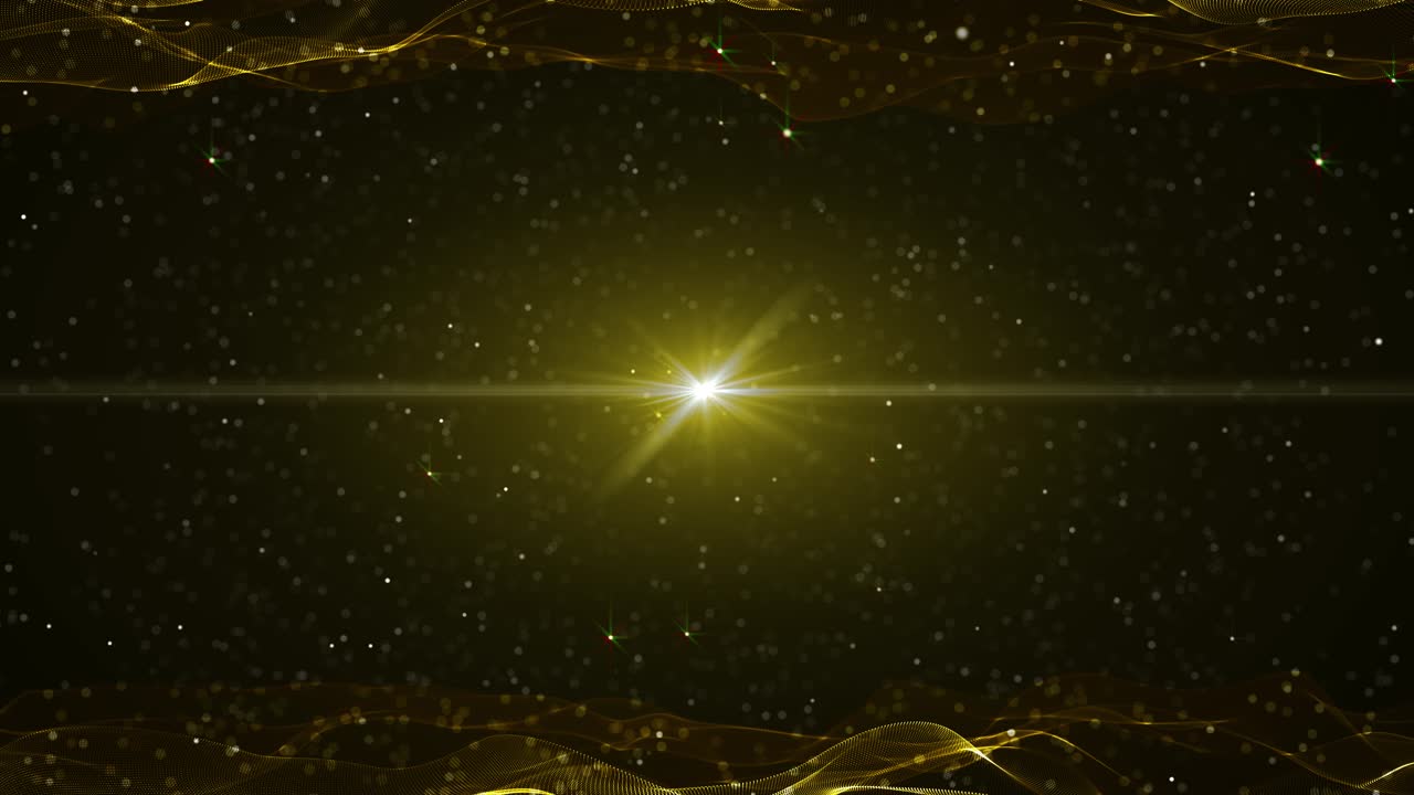 Golden festive glittering falling confetti shiny sparkling trail particles elegant particle flow 3d