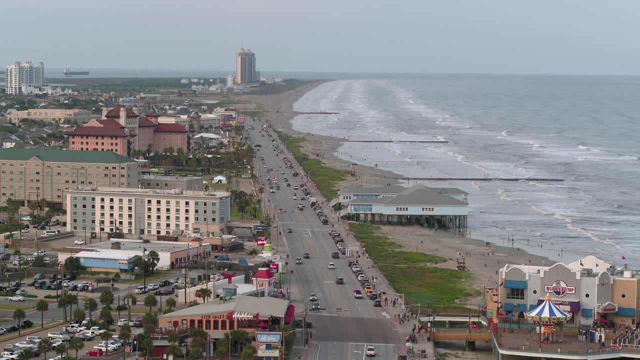 vista aérea de la isla de galveston, texas