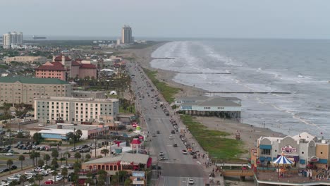 Vista-Aérea-De-La-Isla-De-Galveston,-Texas