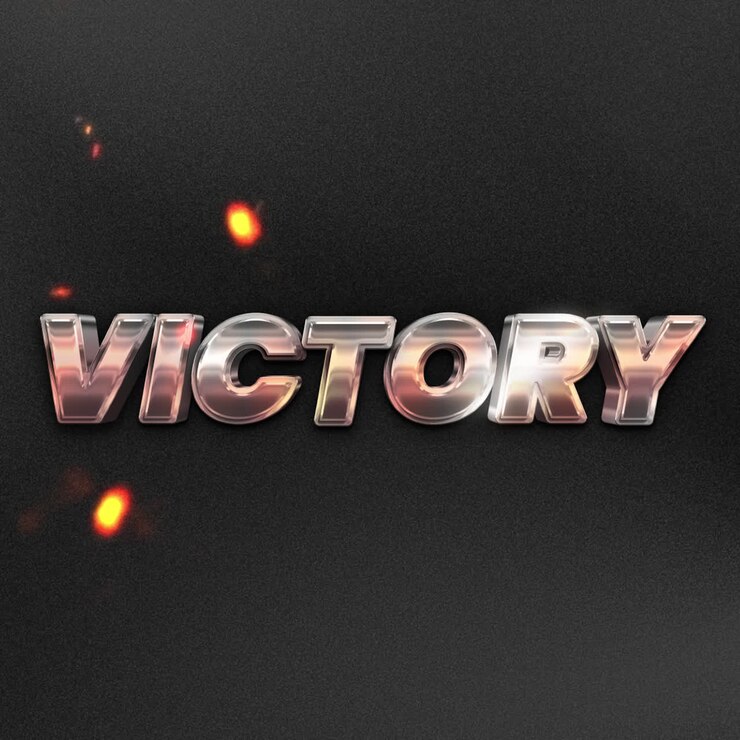 Victory 3D Text Graphic Design