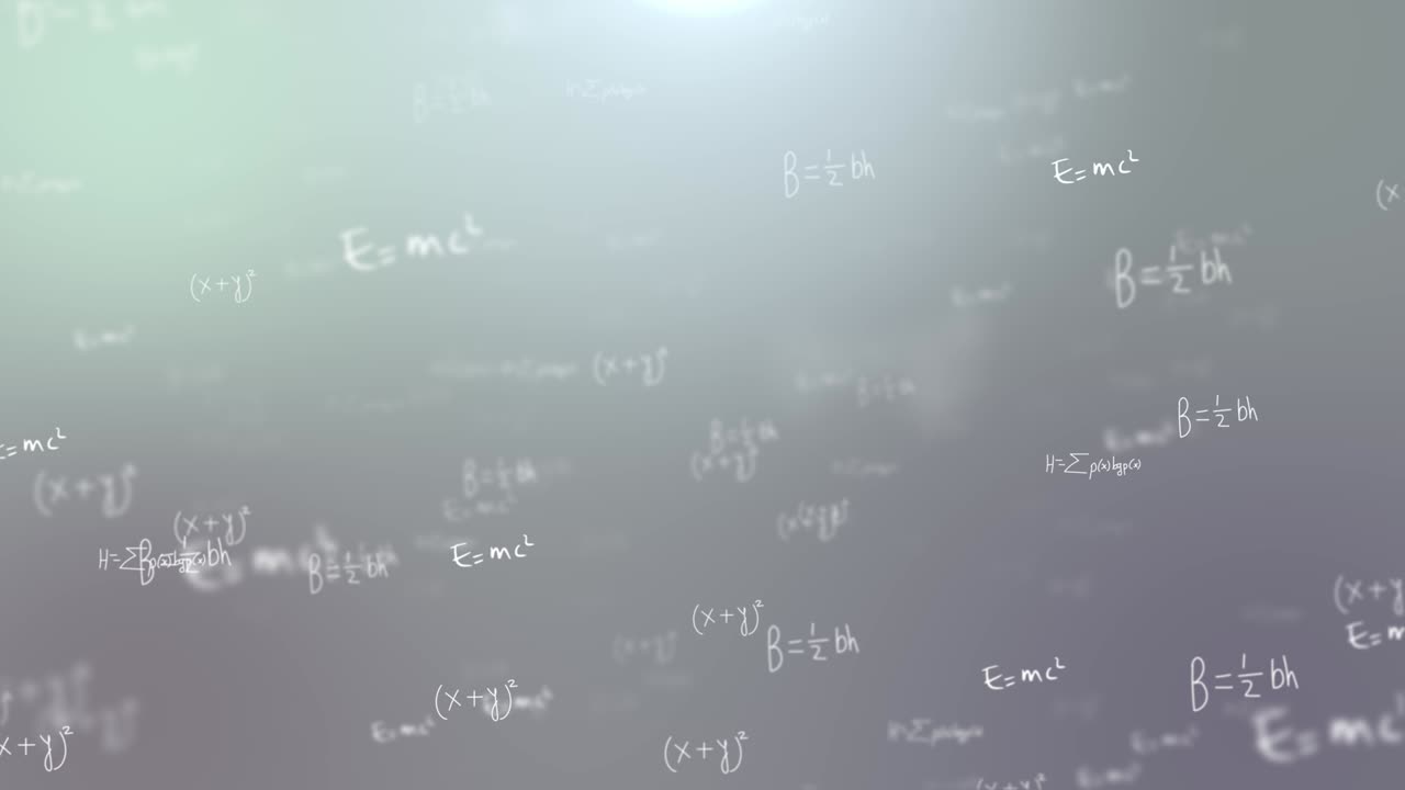 Abstract digital space Loop mathematics and physics formulas. Loop 4k Loop animation.