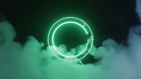 neon ring in smoke
