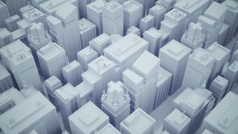 abstract futuristic city with skyscrapers. camera moves through abstract isometric city. seamless loop background