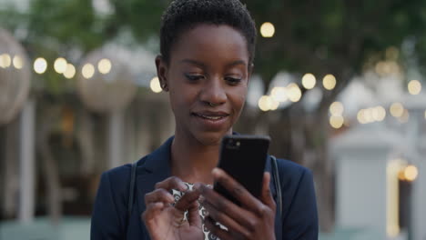 portrait-professional-african-american-business-woman-using-smartphone-browsing-online-enjoying-reading-messages-on-mobile-phone-in-city