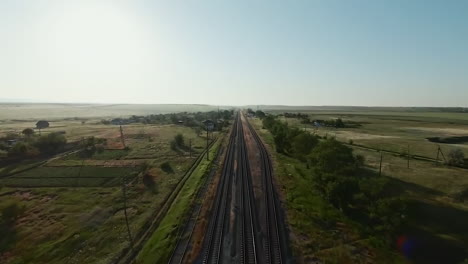 train traveling through rural landscape