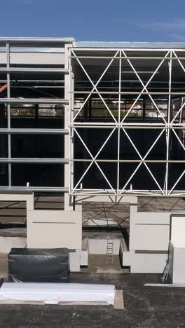 aerial warehouse construction vertical video
