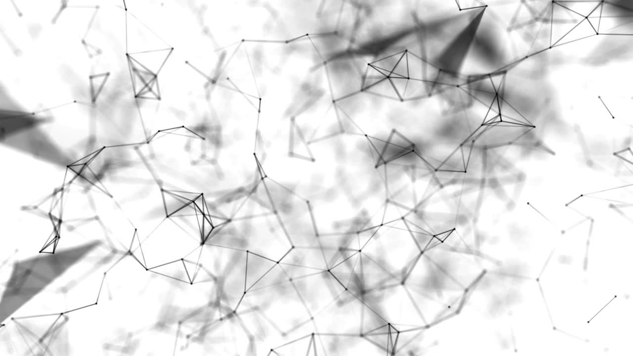 Abstrakt futuristisk geometrisk Plexus. Digitalt netværk af blå prikker, trekanter og knudepunkt. Computernetværk enkelt linje, data, Big Data, forbindelsesteknologi. Sømløs loop baggrund.