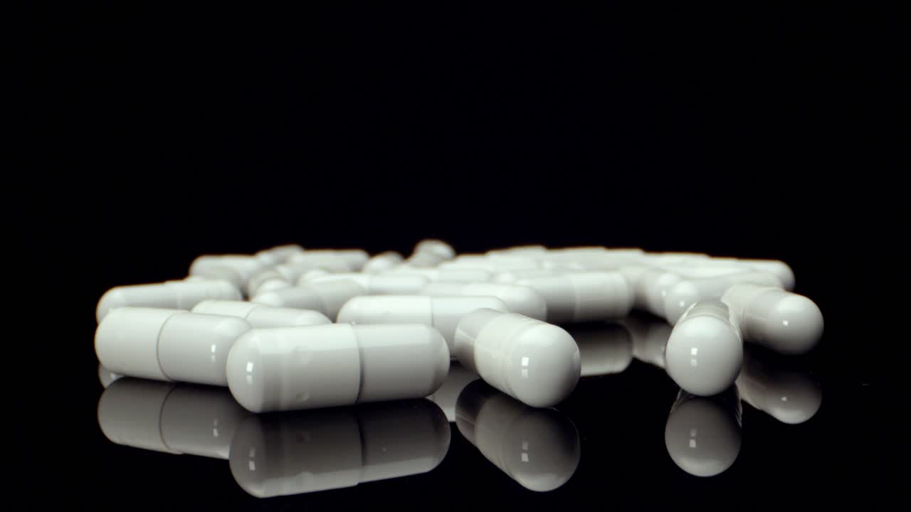 White healthy diet suplement Medicine pills 4k  mega super macro view shoot High Quality