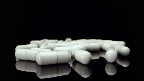 white healthy diet suplement medicine pills 4k  mega super macro view shoot high quality
