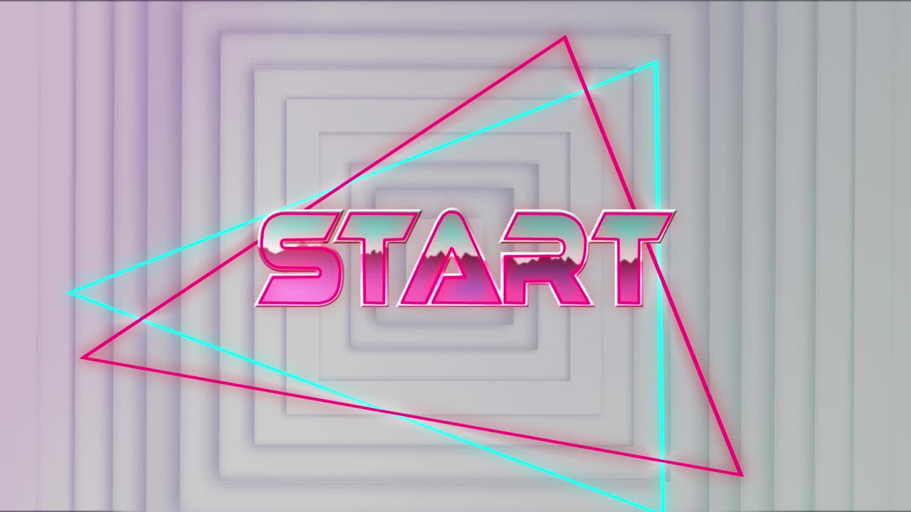 animación del texto de inicio sobre rastros de luz sobre fondo blanco