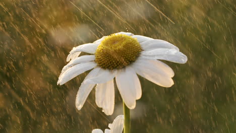 daisy in the rain